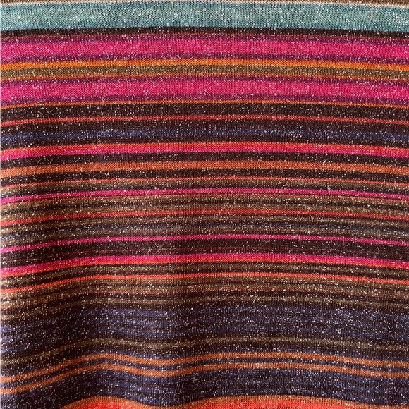 Sparkly Striped Top w/ Button Gusset Styling Southwestern Color Palette Sz S/M - Picture 2 of 6